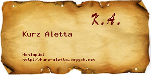 Kurz Aletta névjegykártya